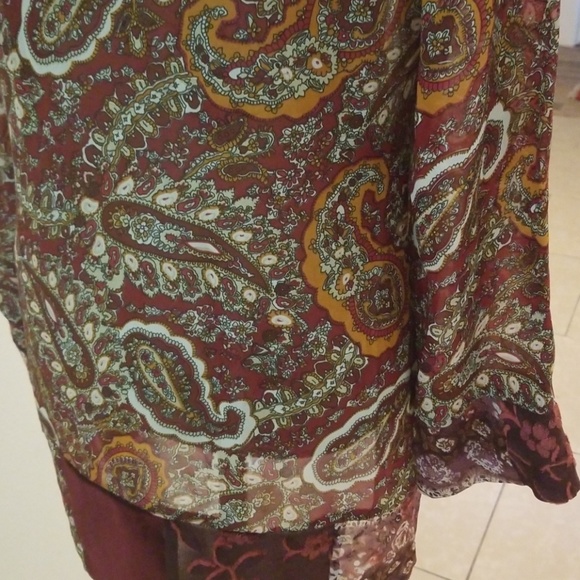 BOSTON Proper Tunic Top Burgundy 8/10 - Picture 5 of 6